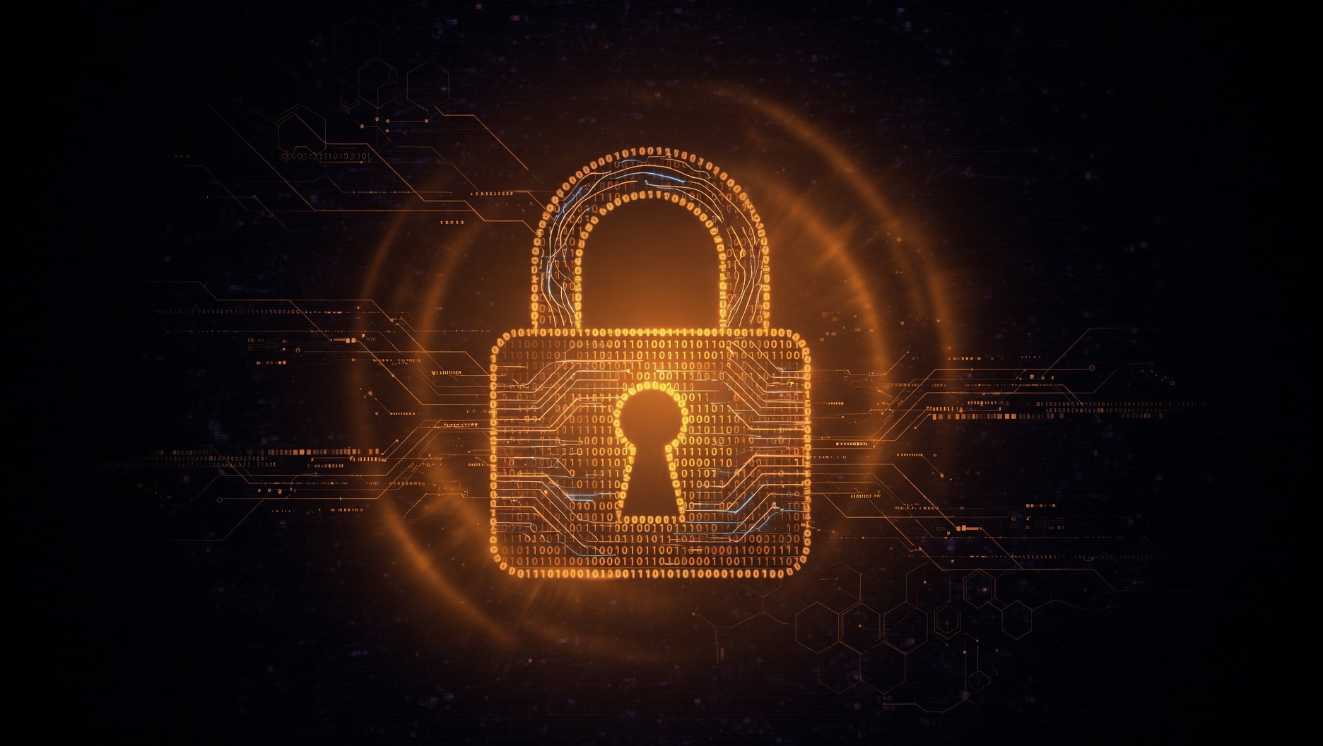 Bitcoin security setup with lock icon, wallet, and recovery materials